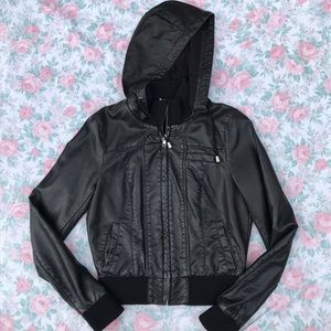 Sparkle & Fade black faux leather jacket size XS-S